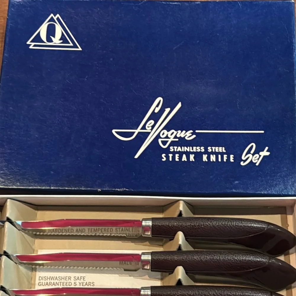 NIB Le Vogue Stainless Steel Steak Knife Set of 6 Quikkle Edge Dishwasher Safe